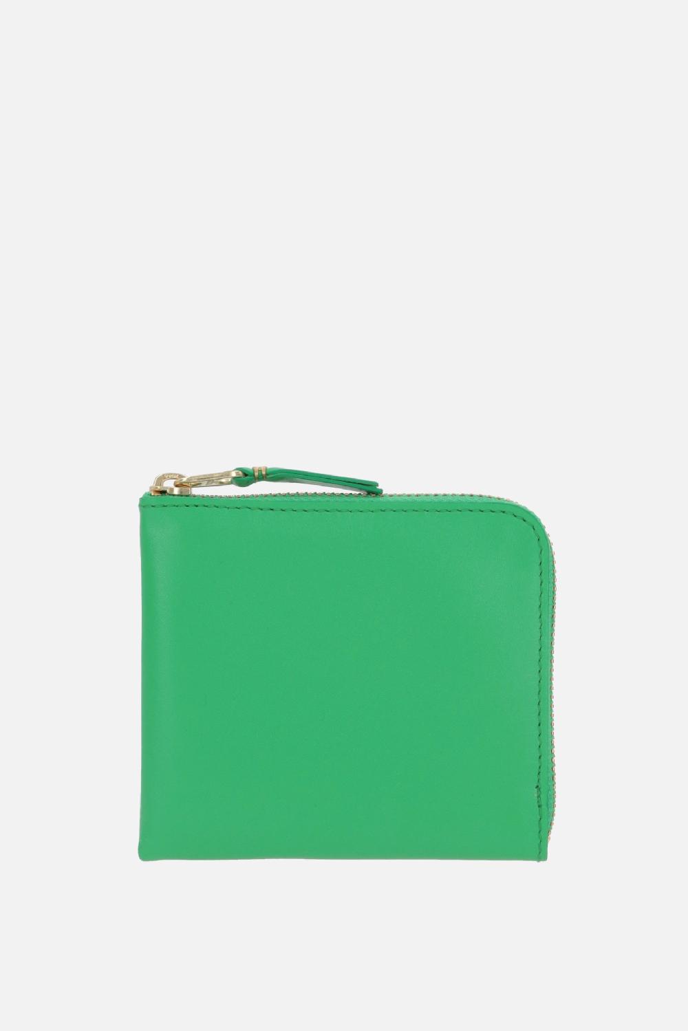 COMME des GARCONS WALLET portafogli half-zip in pelle liscia