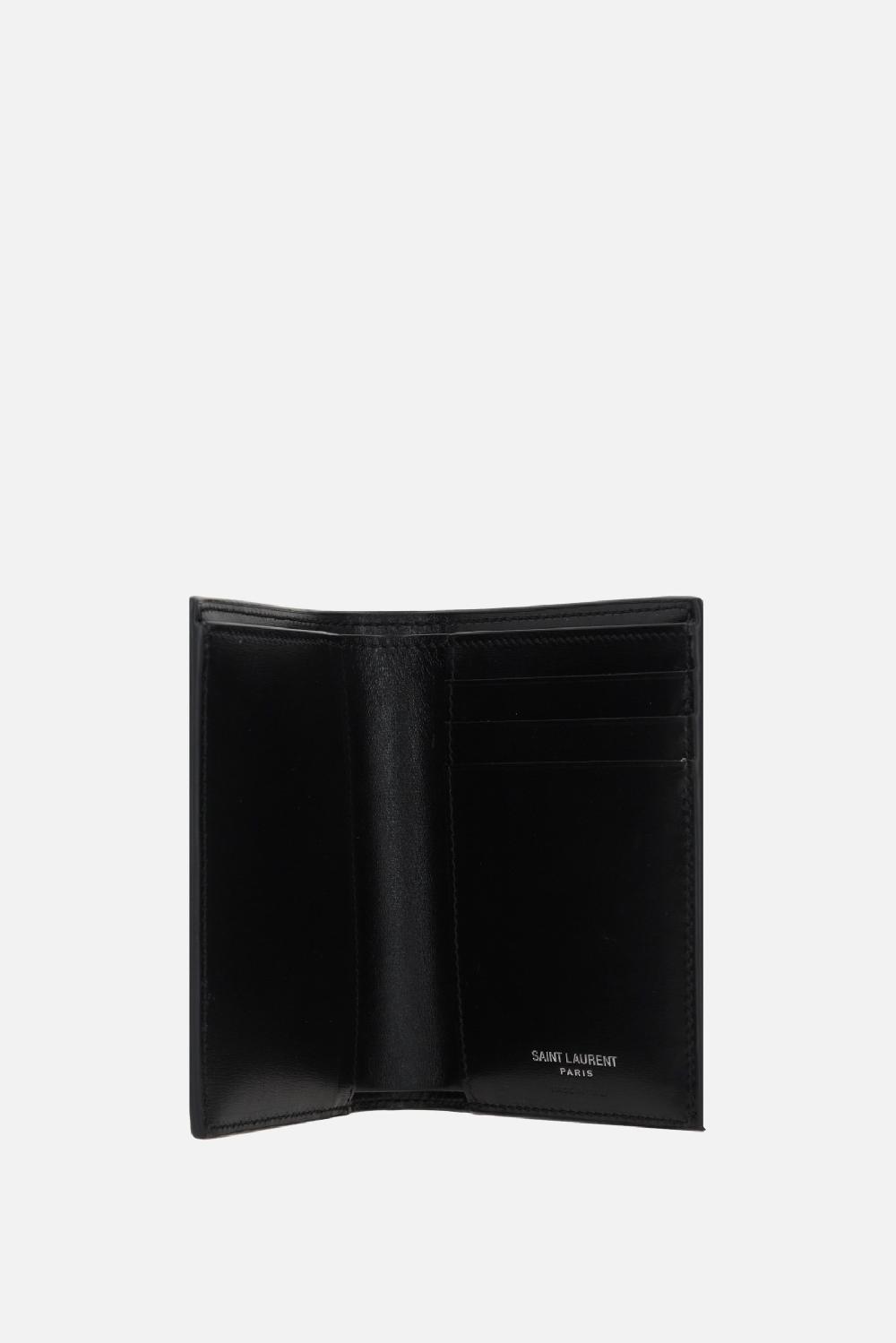 SAINT LAURENT Portafogli Verticale Monogram In Pelle Liscia