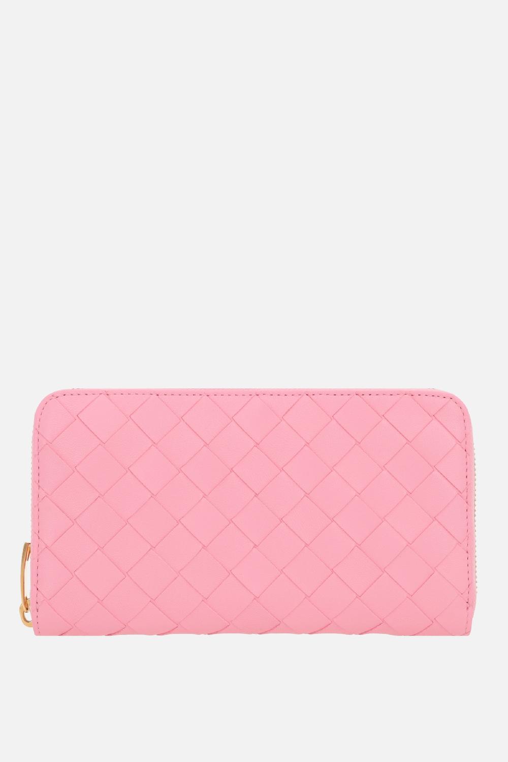 BOTTEGA VENETA portafogli zip-around in Intrecciato nappa