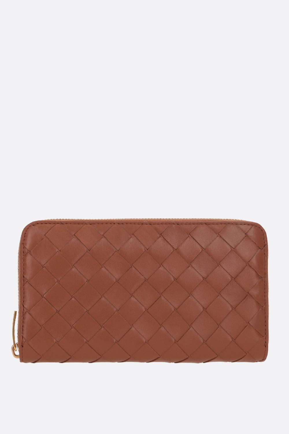 BOTTEGA VENETA portafogli zip-around in Intrecciato nappa