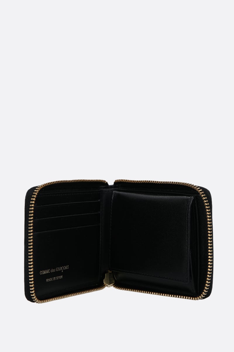 COMME Des GARCONS WALLET Portafogli Zip-around In Pelle Liscia Stampa Pois
