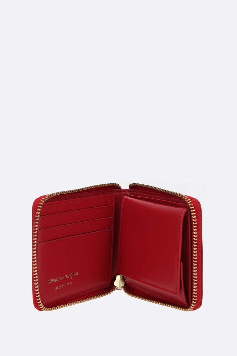 COMME Des GARCONS WALLET Portafogli Zip-around In Pelle Liscia Stampa Pois