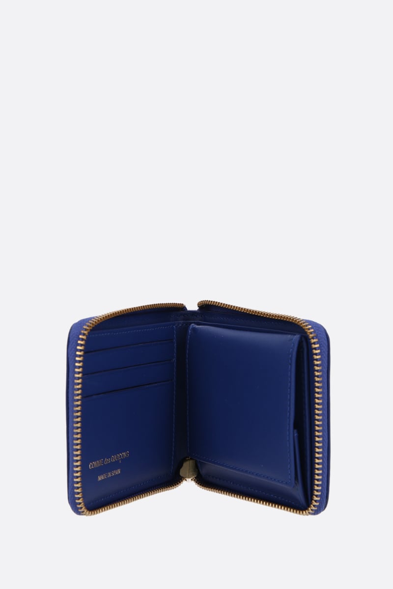 COMME Des GARCONS WALLET Portafogli Zip-around In Pelle Liscia Stampa Pois