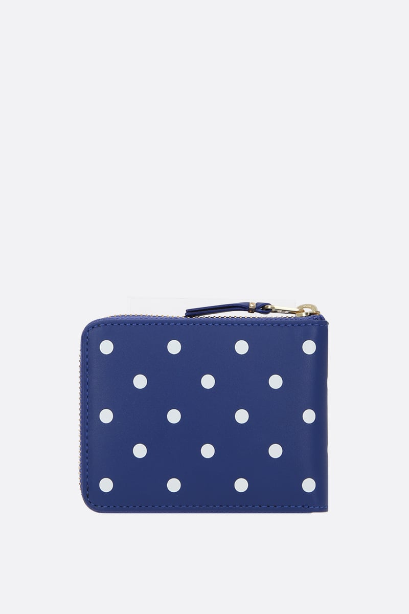 COMME Des GARCONS WALLET Portafogli Zip-around In Pelle Liscia Stampa Pois