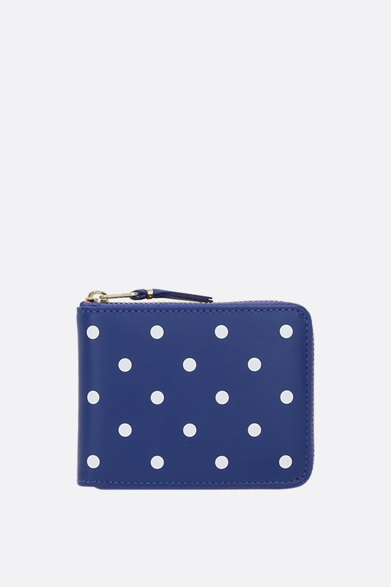 COMME des GARCONS WALLET portafogli zip-around in pelle liscia stampa pois