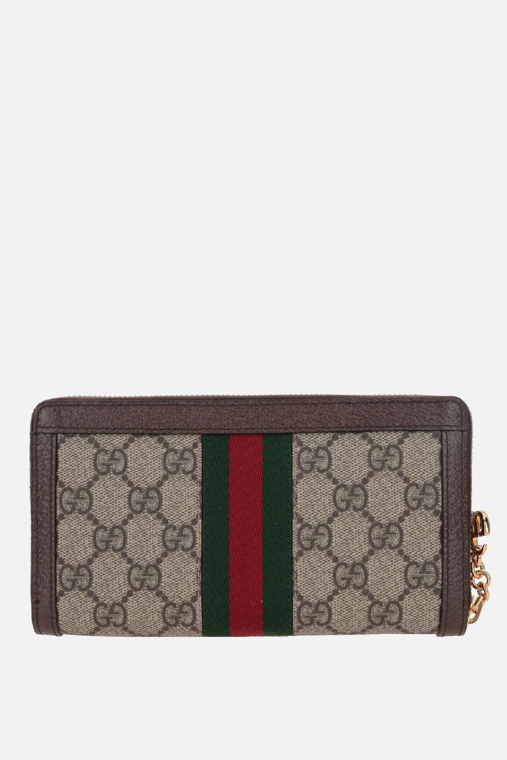 GUCCI Portafogli Zip-around Ophidia In Tessuto GG Supreme
