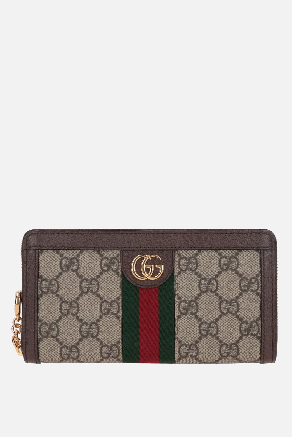 GUCCI portafogli zip-around Ophidia in tessuto GG Supreme