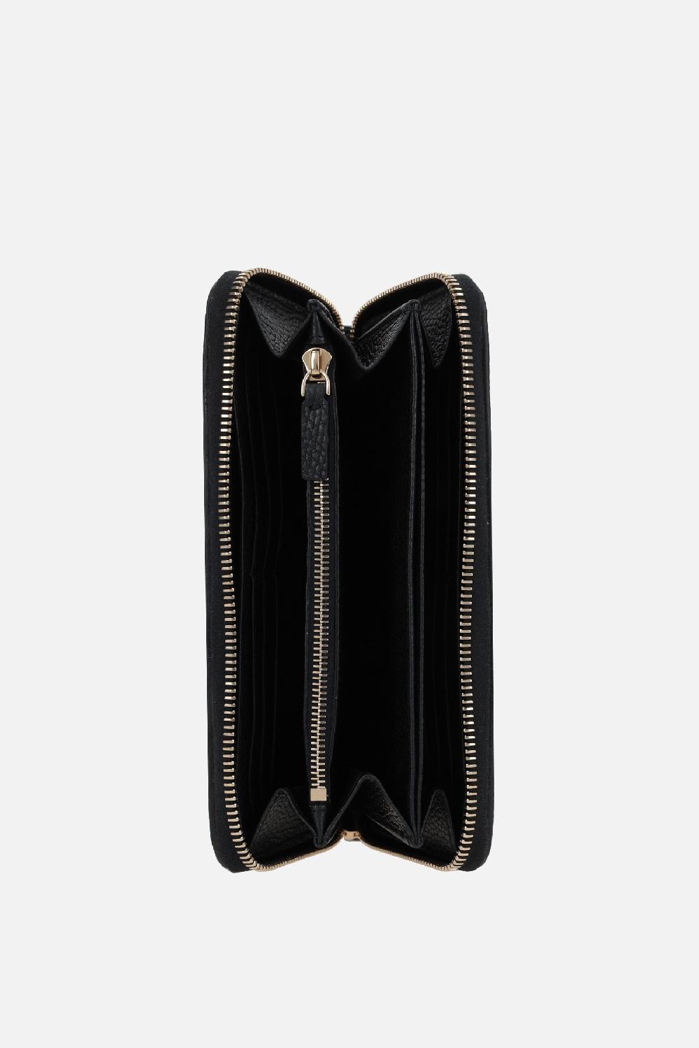 VALENTINO GARAVANI Portafogli Zip-around Rockstud In Pelle Martellata