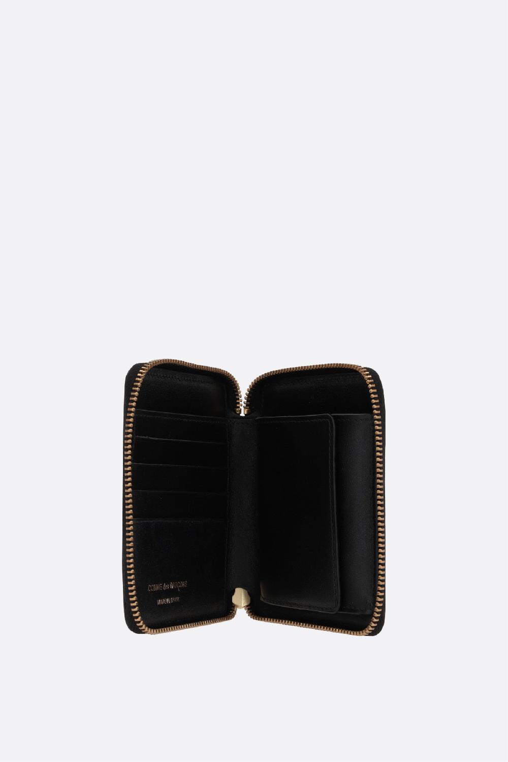 COMME Des GARCONS WALLET Portafogli Zip-around Small In Pelle Liscia