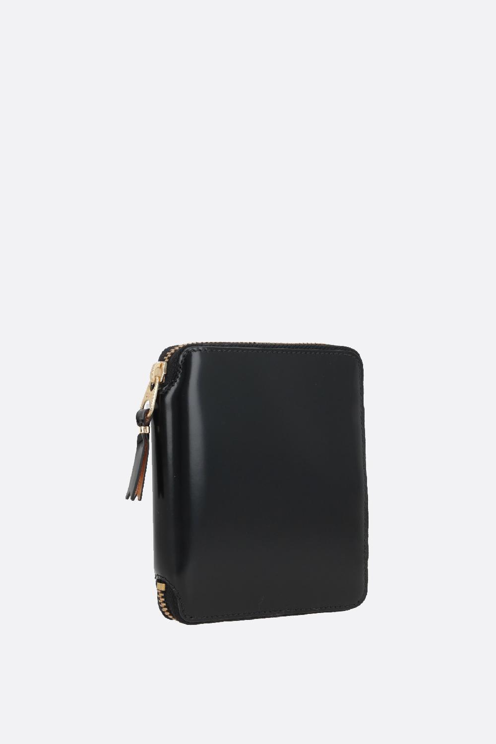 COMME Des GARCONS WALLET Portafogli Zip-around Small In Pelle Lucida