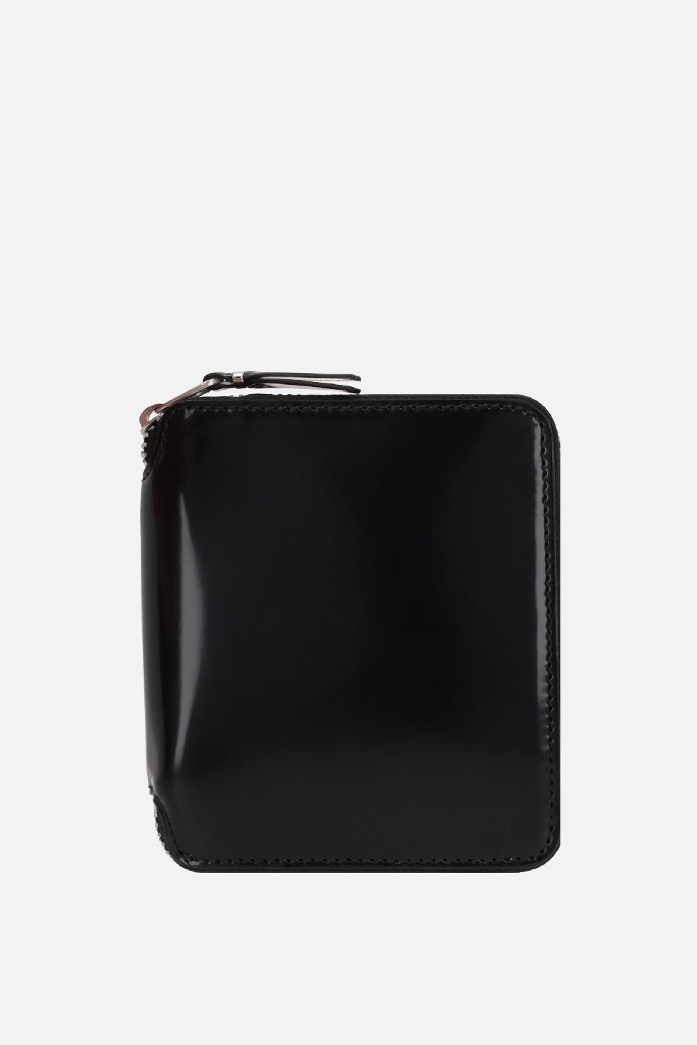 COMME des GARCONS WALLET portafogli zip-around small in pelle lucida