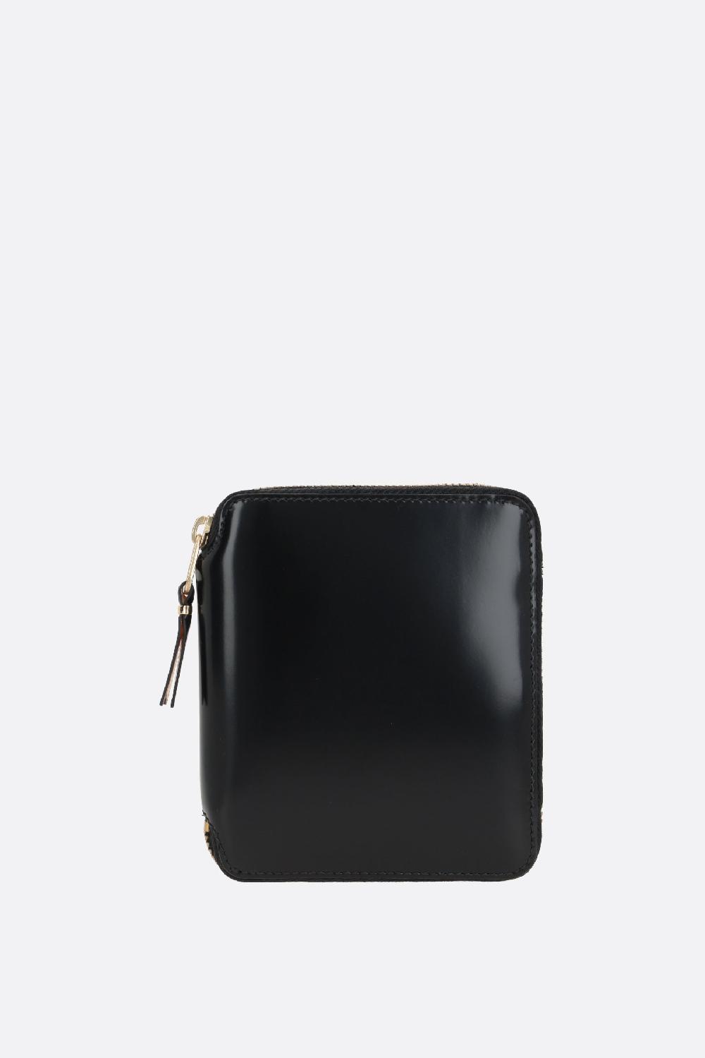 COMME des GARCONS WALLET portafogli zip-around small in pelle lucida