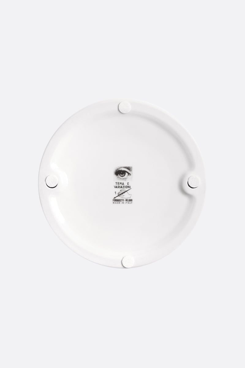 FORNASETTI Posacenere Rotondo Tema E Variazioni N° 1 In Porcellana