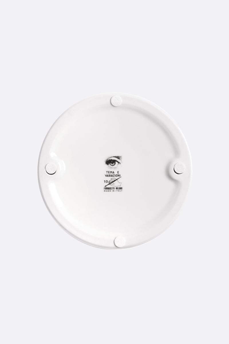 FORNASETTI Posacenere Rotondo Tema E Variazioni N° 10 In Porcellana