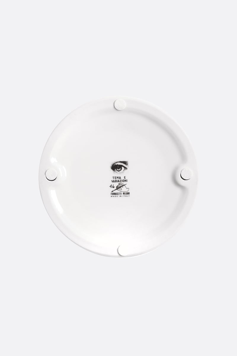 FORNASETTI Posacenere Rotondo Tema E Variazioni N° 14 In Porcellana