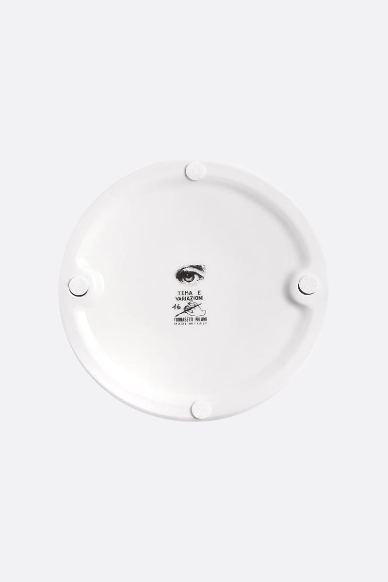 FORNASETTI Posacenere Rotondo Tema E Variazioni N° 16 In Porcellana