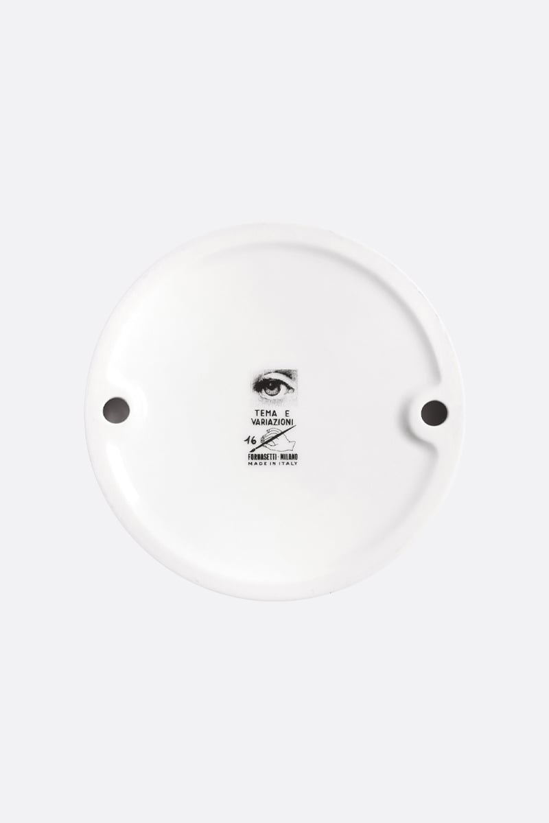 FORNASETTI Posacenere Rotondo Tema E Variazioni N° 16 In Porcellana