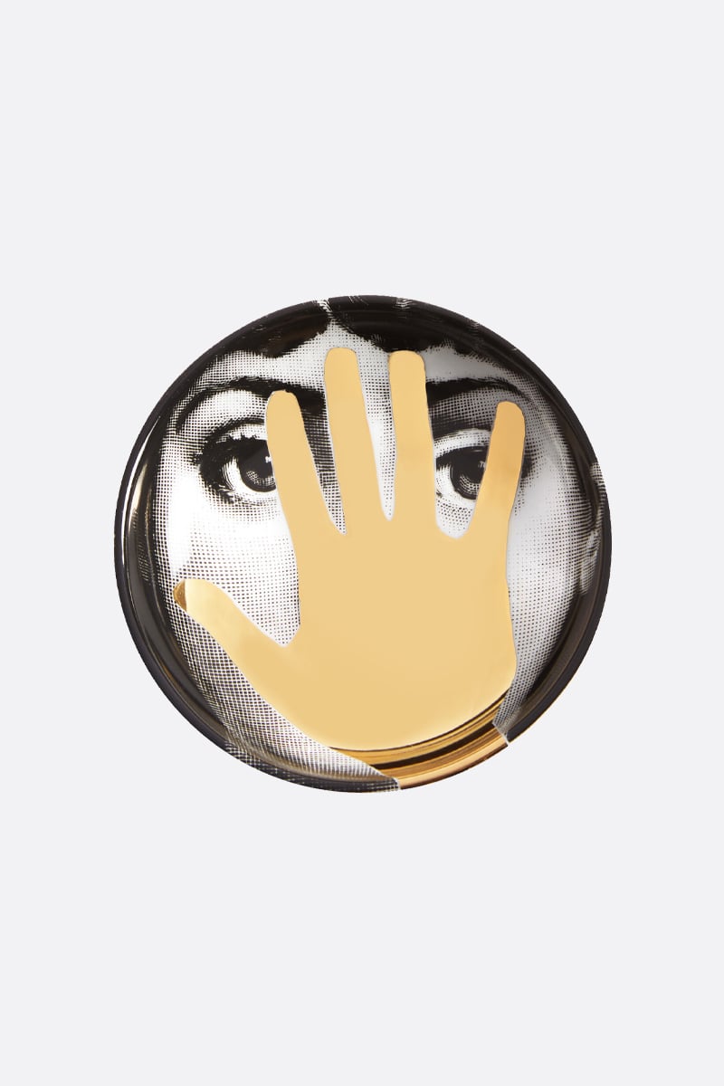 FORNASETTI posacenere rotondo Tema e Variazioni N° 16 in porcellana