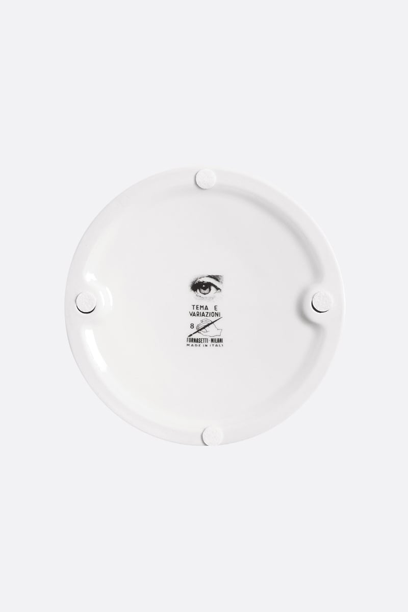 FORNASETTI Posacenere Rotondo Tema E Variazioni N° 8 In Porcellana