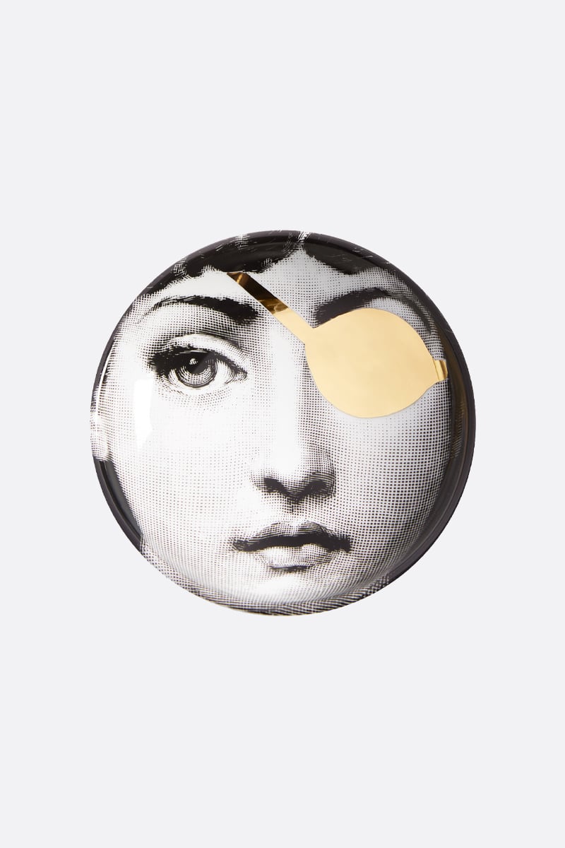 FORNASETTI posacenere rotondo Tema e Variazioni N° 8 in porcellana