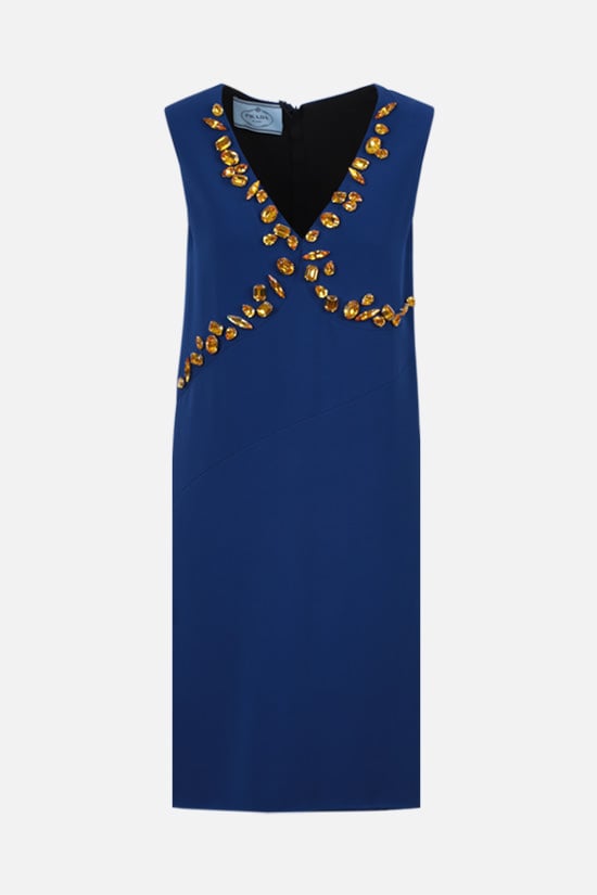 PRADA abito corto in cady con cristalli