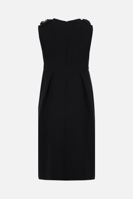 PRADA Abito Corto In Cady Con Patch Gioiello