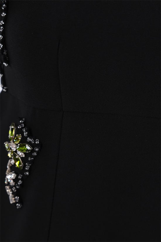 PRADA Abito Corto In Cady Con Patch Gioiello