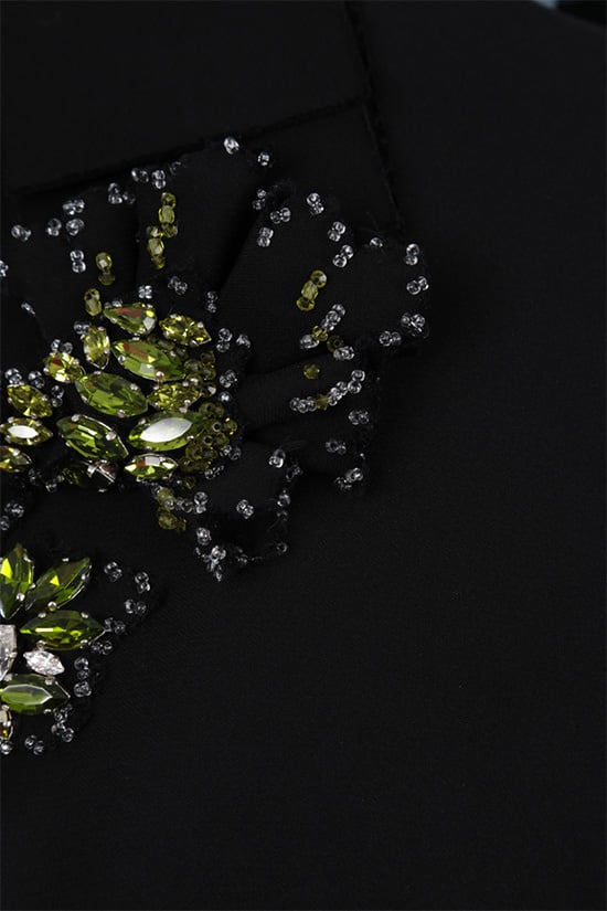 PRADA Abito Corto In Cady Con Patch Gioiello