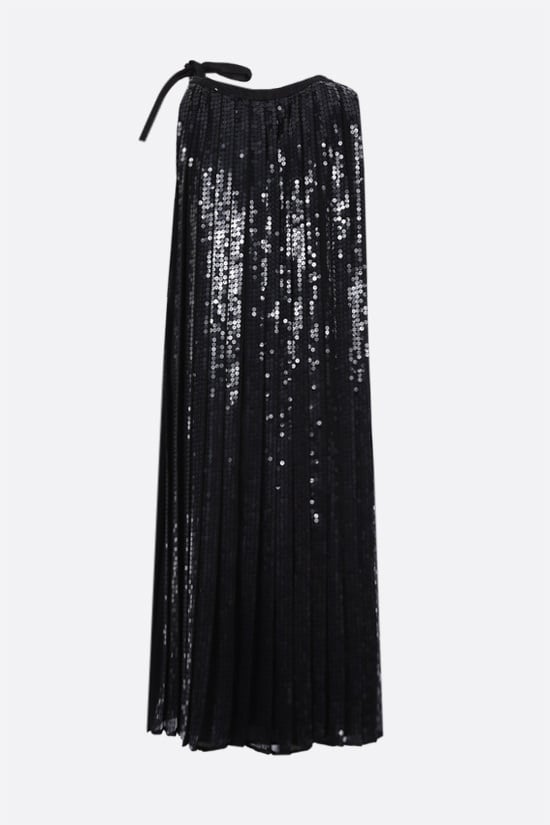 PRADA Abito Corto Plissé In Chiffon Con Paillettes