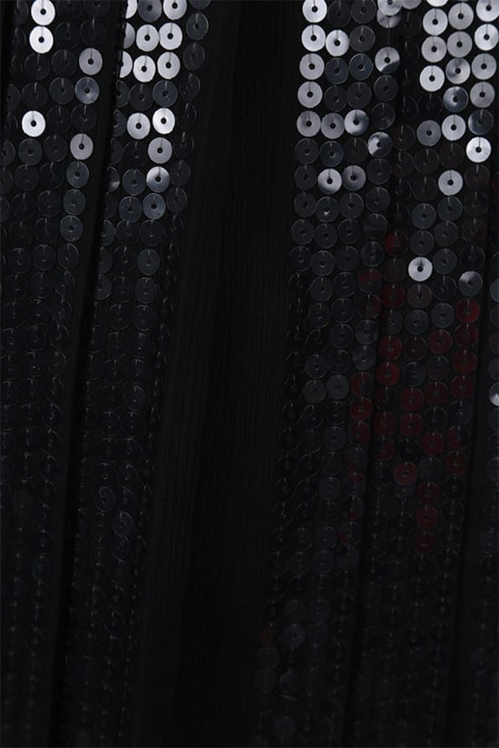 PRADA Abito Corto Plissé In Chiffon Con Paillettes