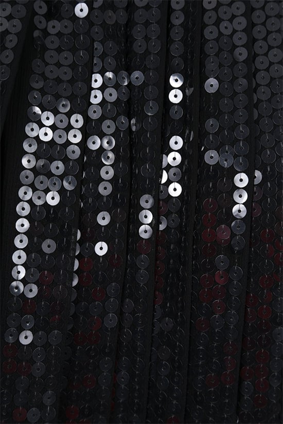 PRADA Abito Corto Plissé In Chiffon Con Paillettes