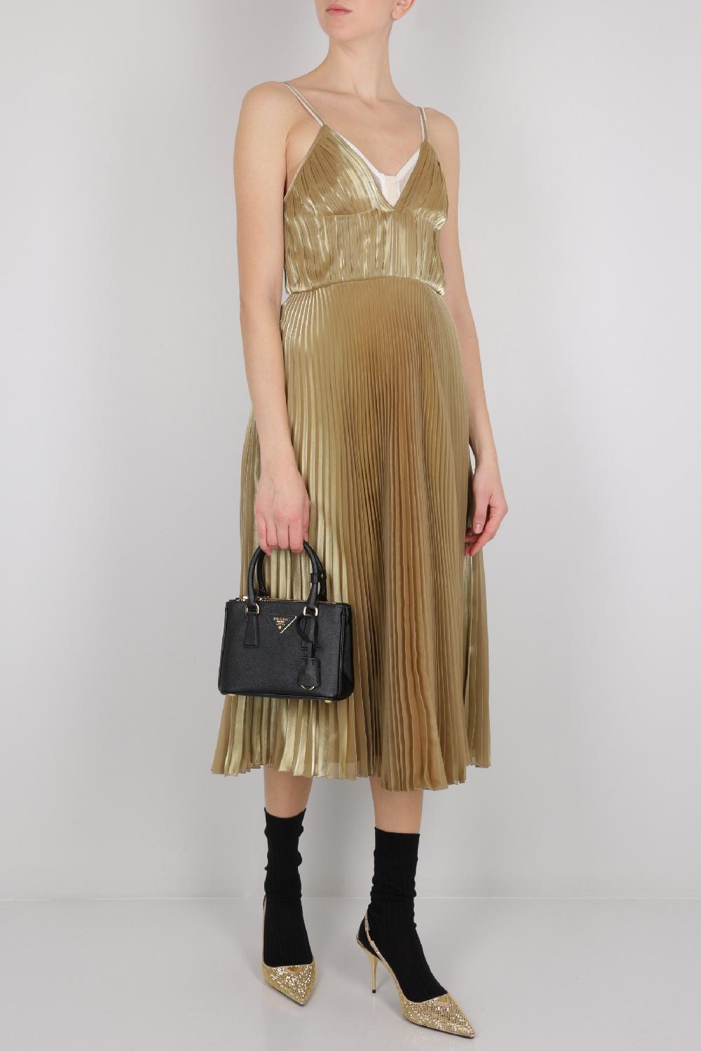 PRADA Abito In Voile Tecnico Plissé