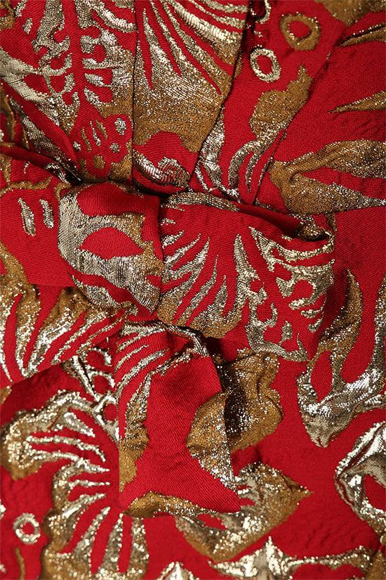 PRADA Abito Midi In Cloquet A Motivo Hibiscus