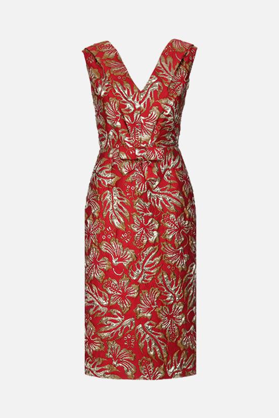 PRADA abito midi in cloquet a motivo hibiscus