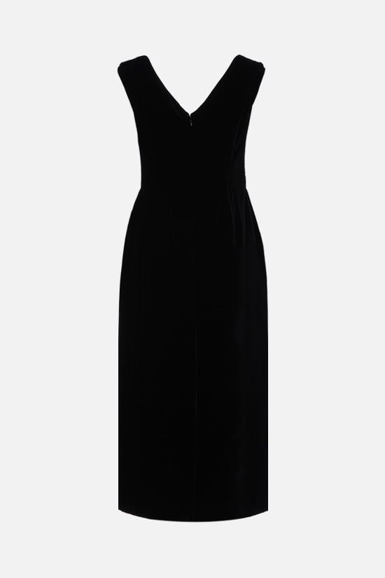 PRADA Abito Midi In Velluto Con Ricamo Ramage