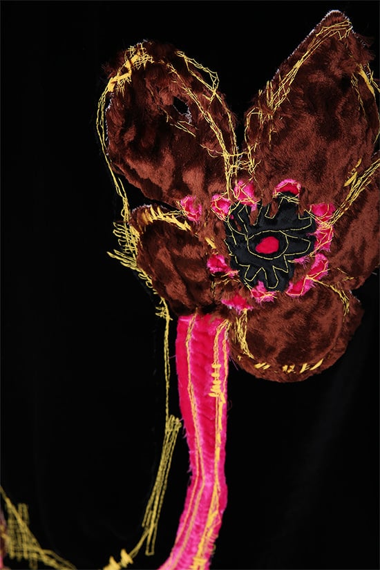 PRADA Abito Midi In Velluto Con Ricamo Ramage