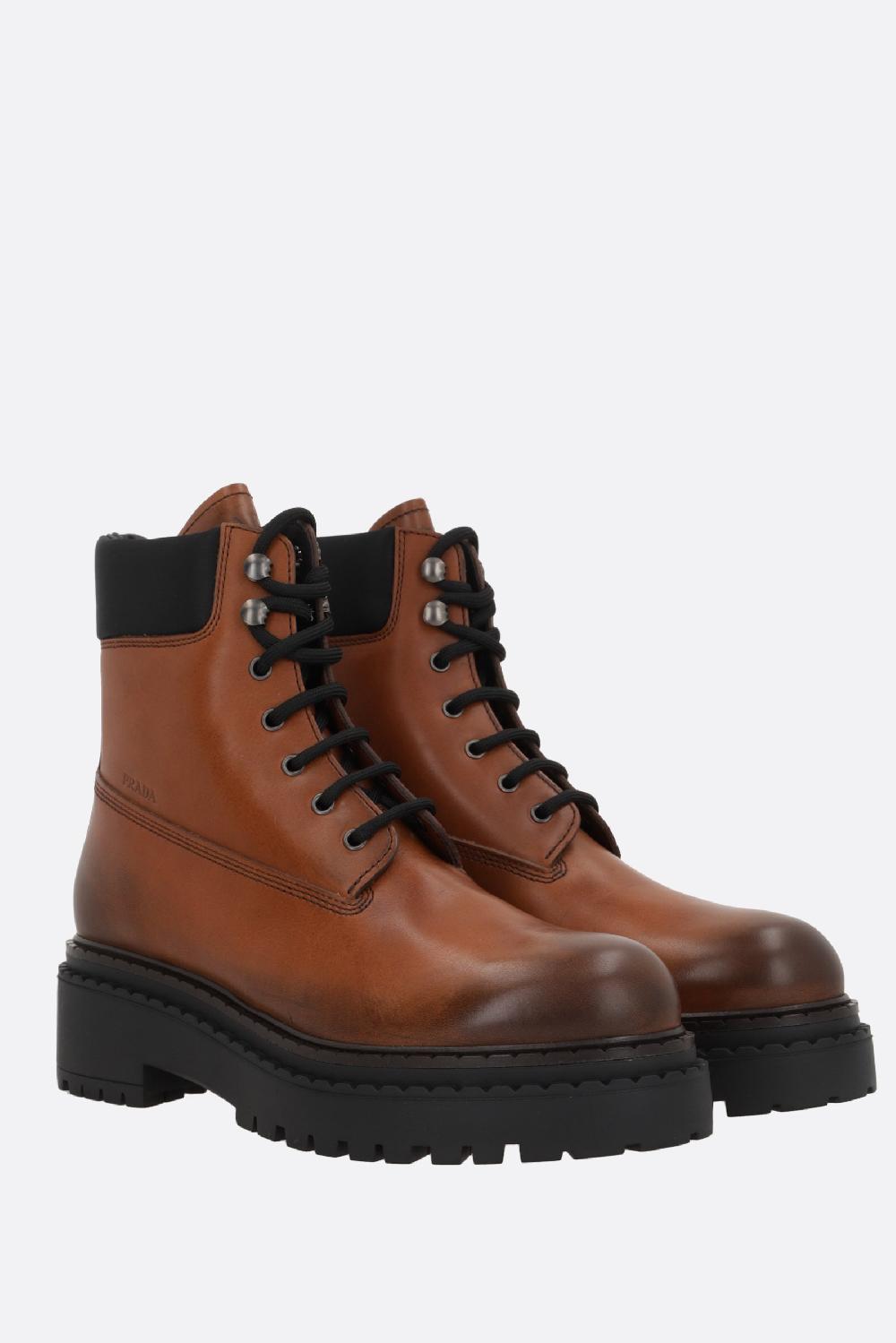 PRADA Anfibio In Pelle Vintage E Re-Nylon