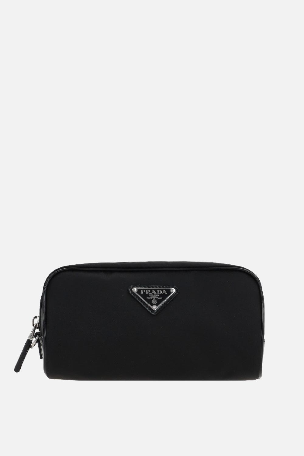 PRADA beauty case in Re-Nylon e pelle spazzolata