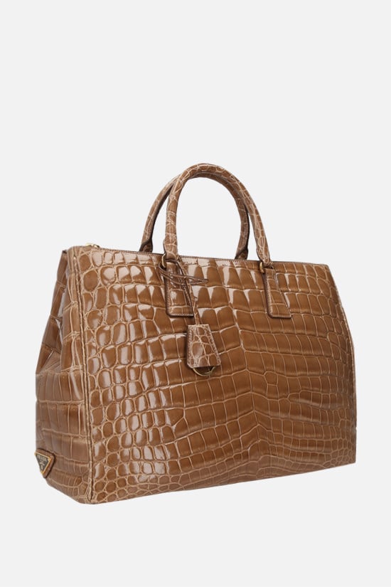 PRADA Borsa A Mano In Pelle Di Coccodrillo Lucido