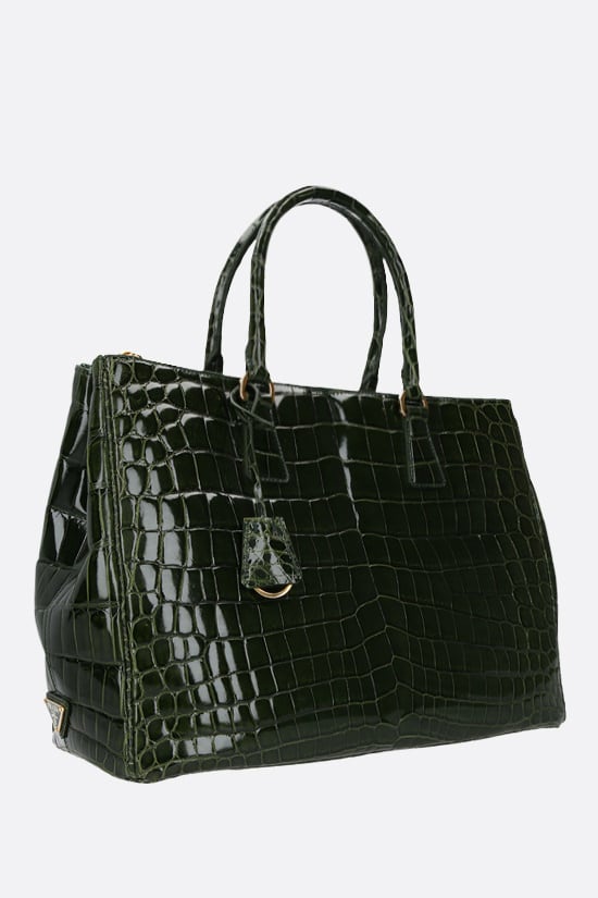 PRADA Borsa A Mano In Pelle Di Coccodrillo Lucido