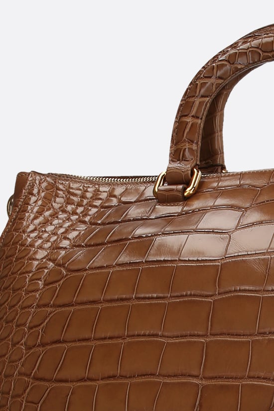 PRADA Borsa A Mano In Pelle Di Coccodrillo Lucido