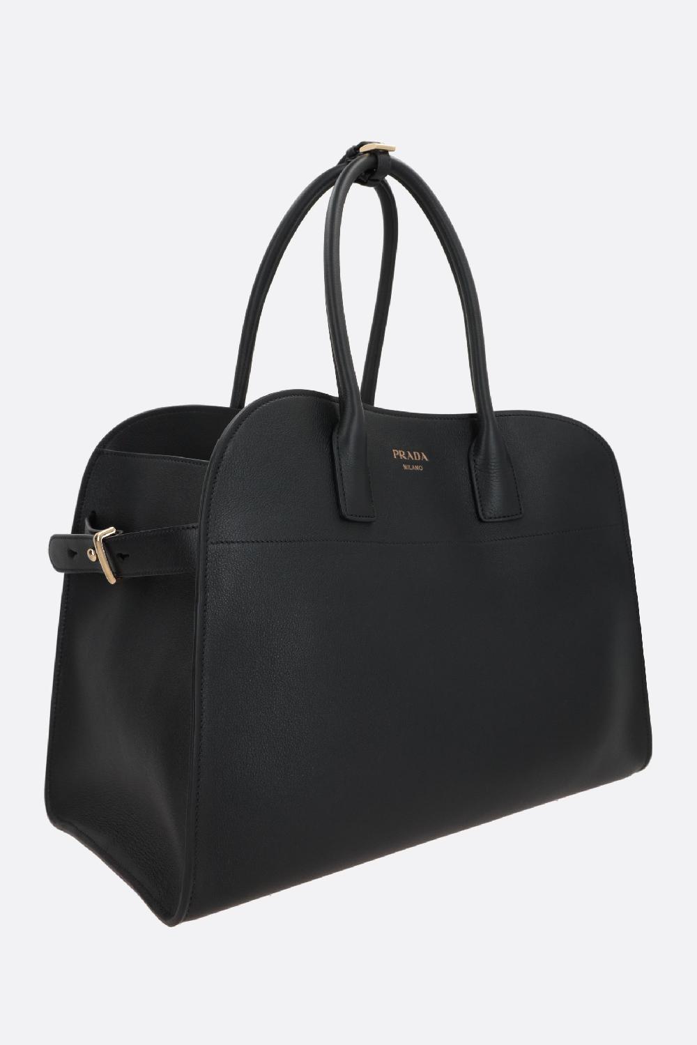 PRADA Borsa A Mano Large In Pelle Martellata