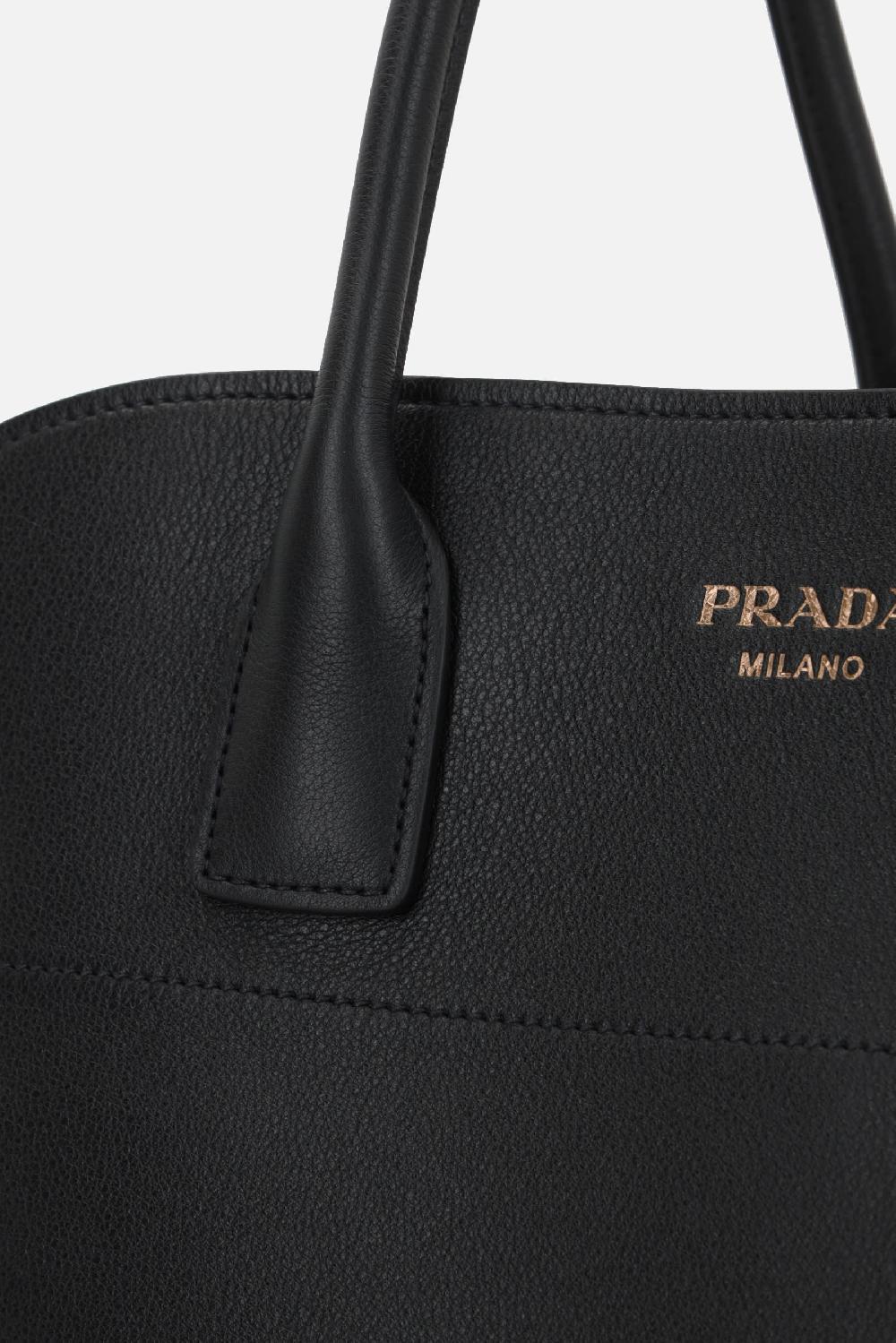 PRADA Borsa A Mano Large In Pelle Martellata