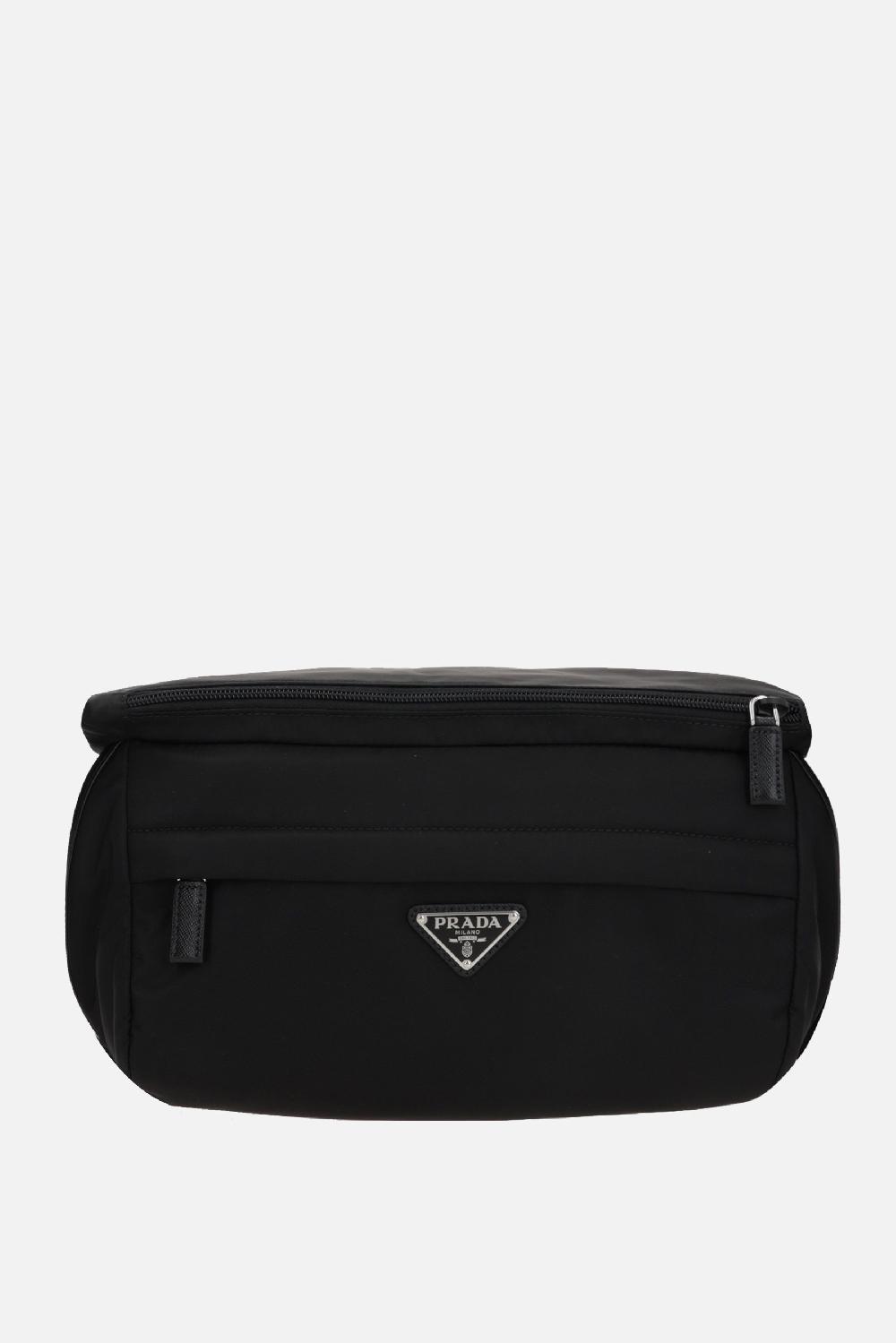 PRADA borsa a spalla in Re-Nylon e pelle Saffiano