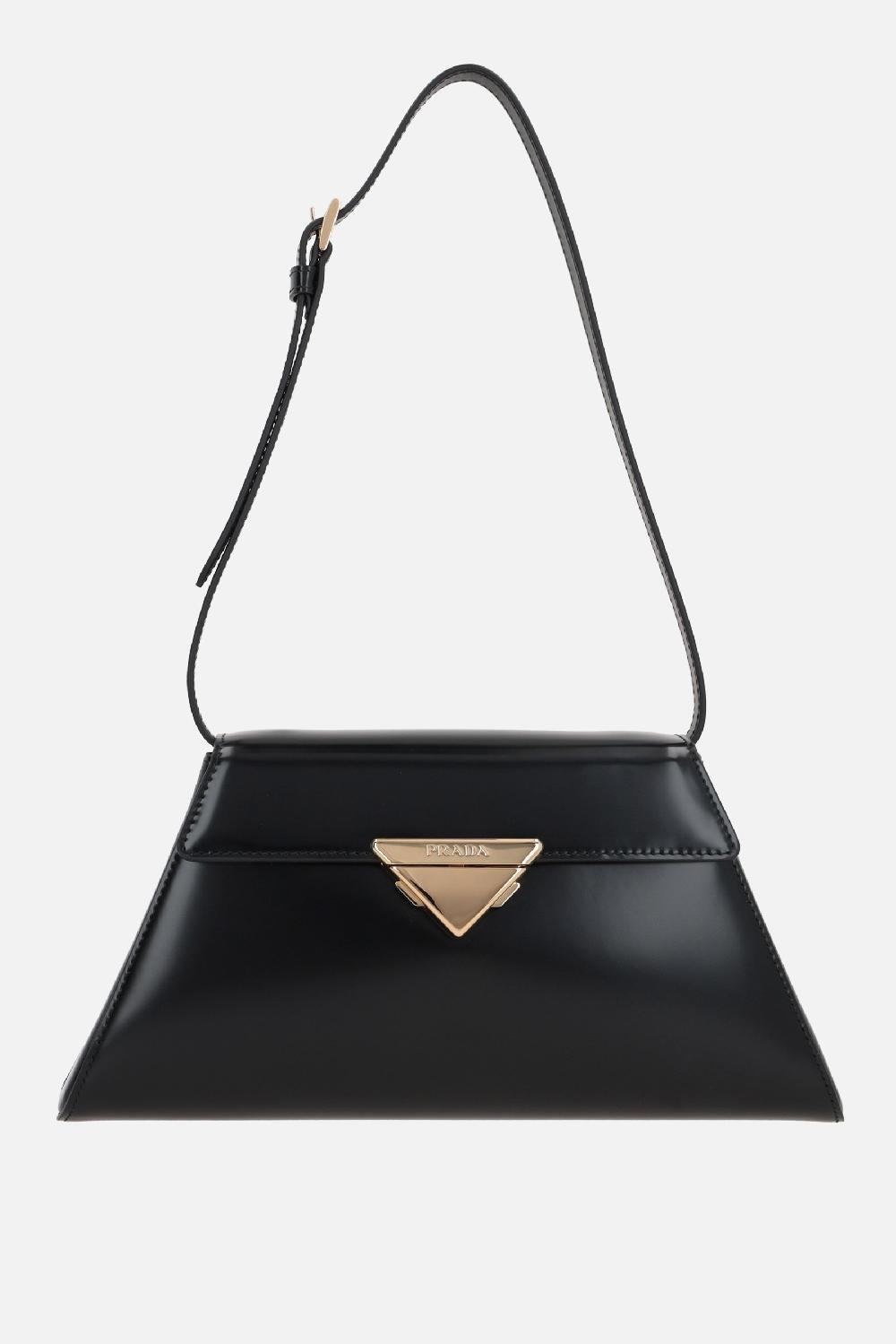 PRADA borsa a spalla media in pelle spazzolata