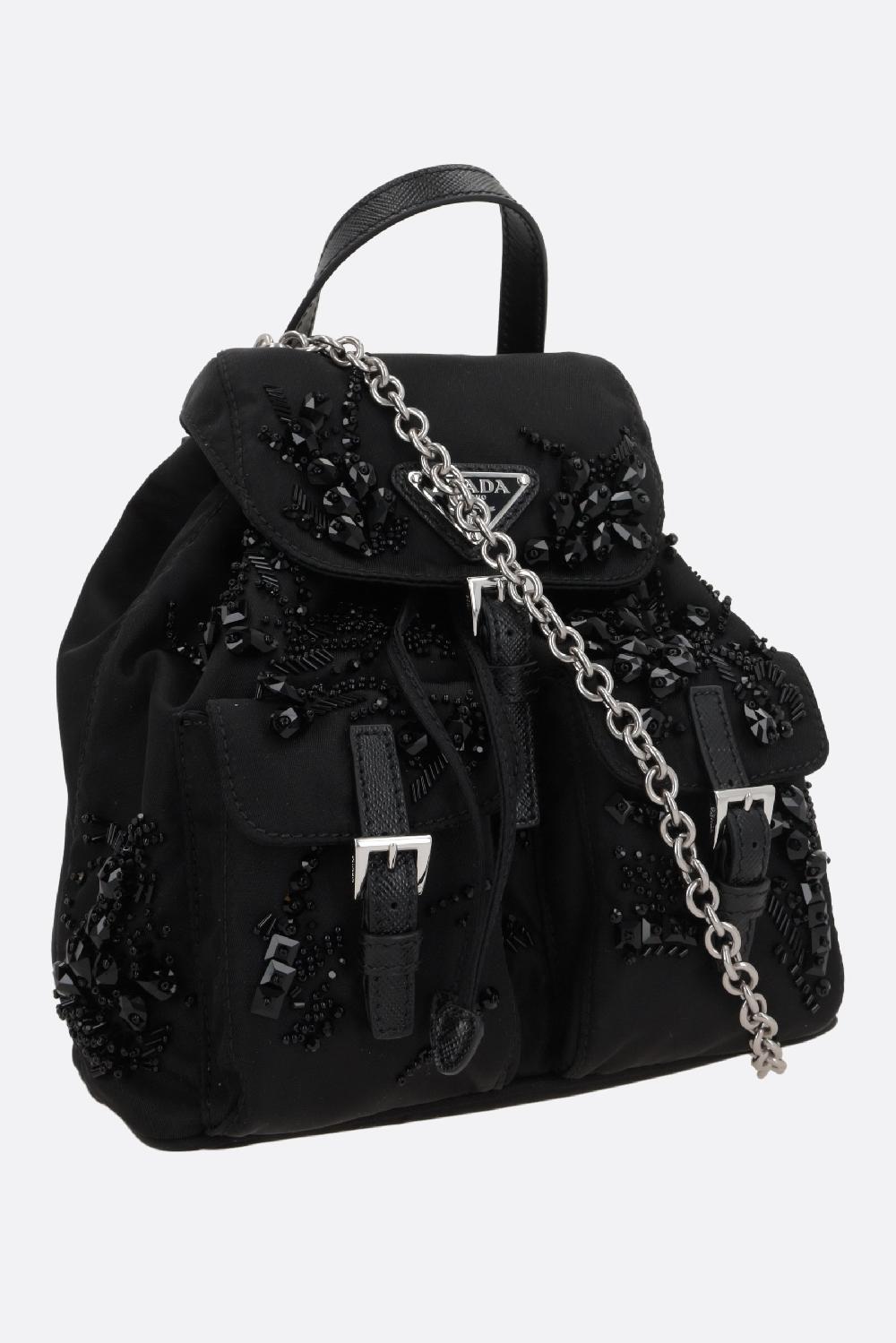 PRADA Borsa A Tracolla In Re-Nylon Con Ricamo