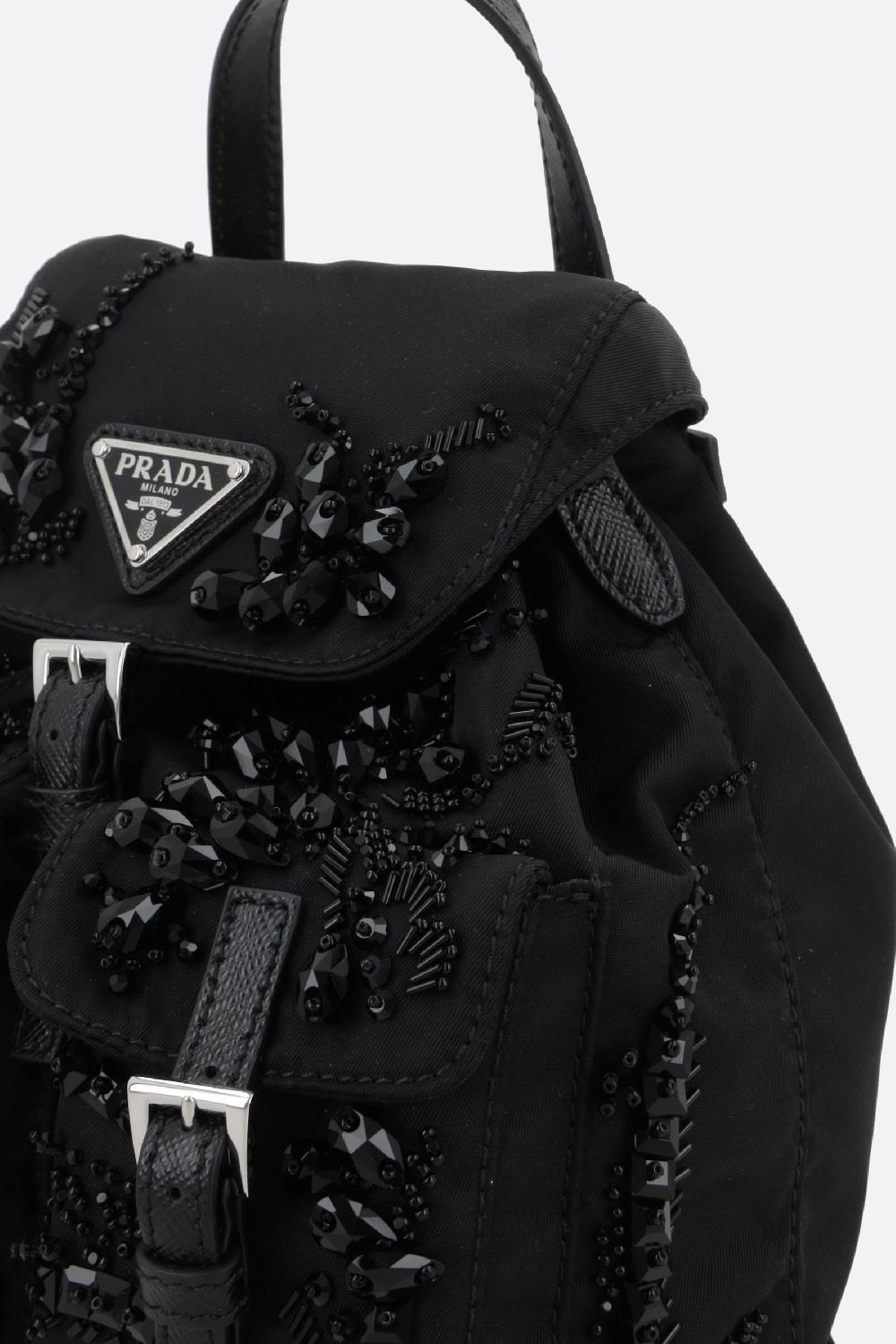 PRADA Borsa A Tracolla In Re-Nylon Con Ricamo