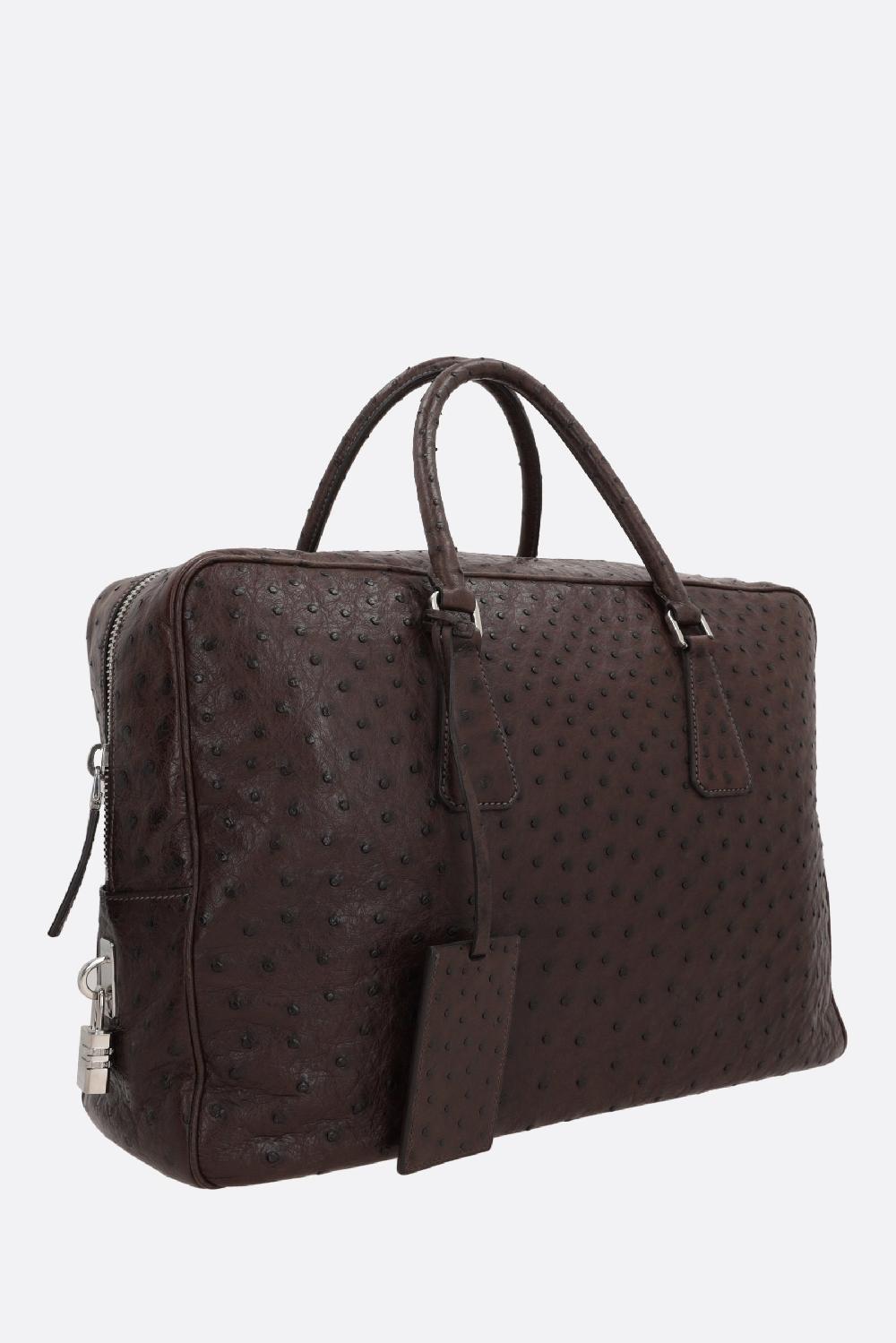 PRADA Borsa Business In Pelle Di Struzzo