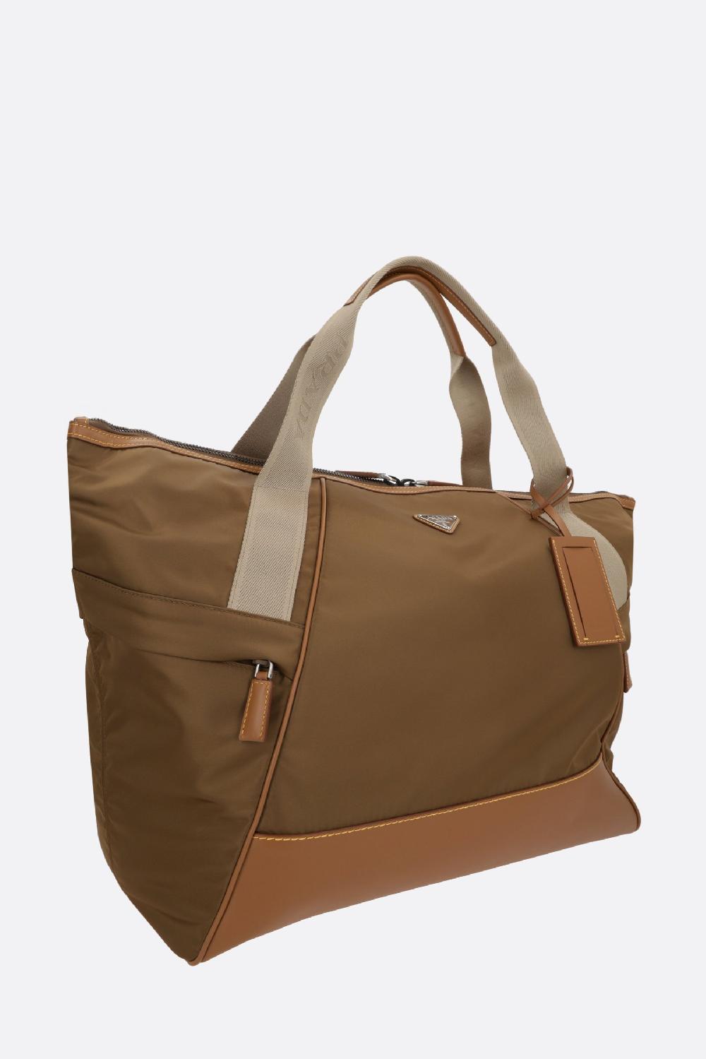 PRADA Borsa Da Viaggio In Re-Nylon E Pelle Liscia
