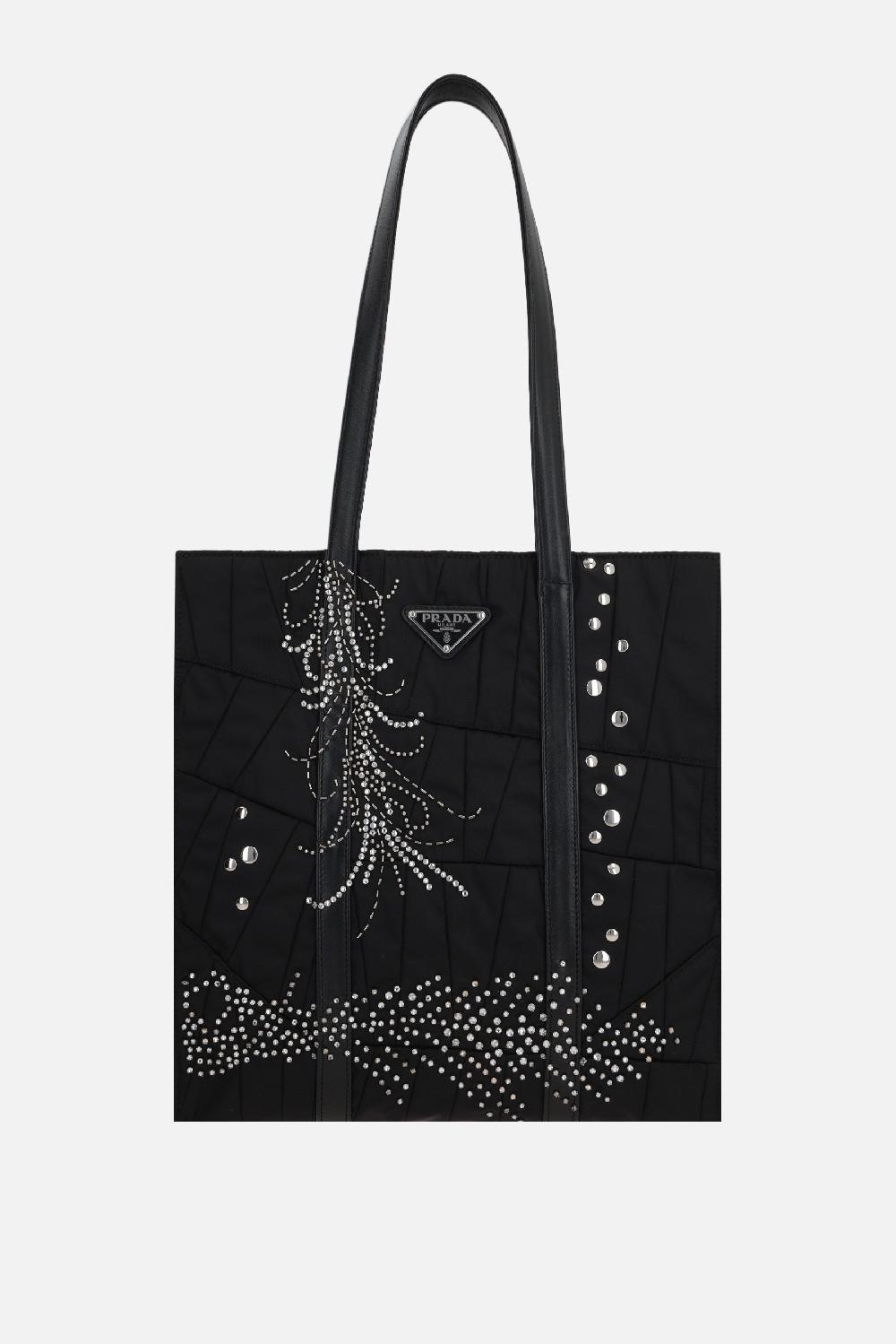 PRADA borsa shopping medium in Re-Nylon patch